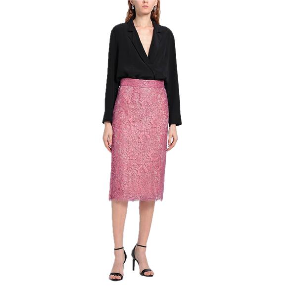 NWT Dolce & Gabbana Lace Knee Sheath Brocade Midi Pencil Skirt IT 38 US XS - Picture 4 of 11